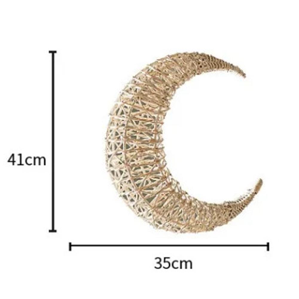 Hand-made Rattan Moon Ornaments Party Room Decoration Living Room Home Decoration Accessories Rattan Moon Star Pendant