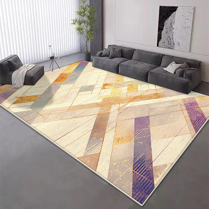 Tappeto Geometrico Moderno per Soggiorno Decorazione Casa Nordica Tappeto a Pelo Corto Antiscivolo 200x300 Cm Camera da Letto Tappetino Pieghevole per Divano