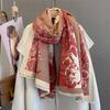 Luxury Thickened Warm Scarf Women‘S Floral Tassel Shawl Imitation Cashmere Pashmina Warps AutumnWinter Coldproof Blanket