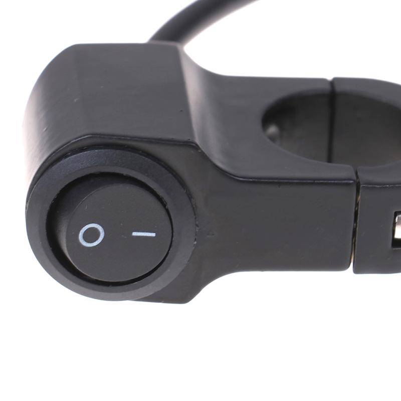 2-Wire 7/8In Aluminum Alloy Motorcycle Handlebar Headlight On/Off Switch