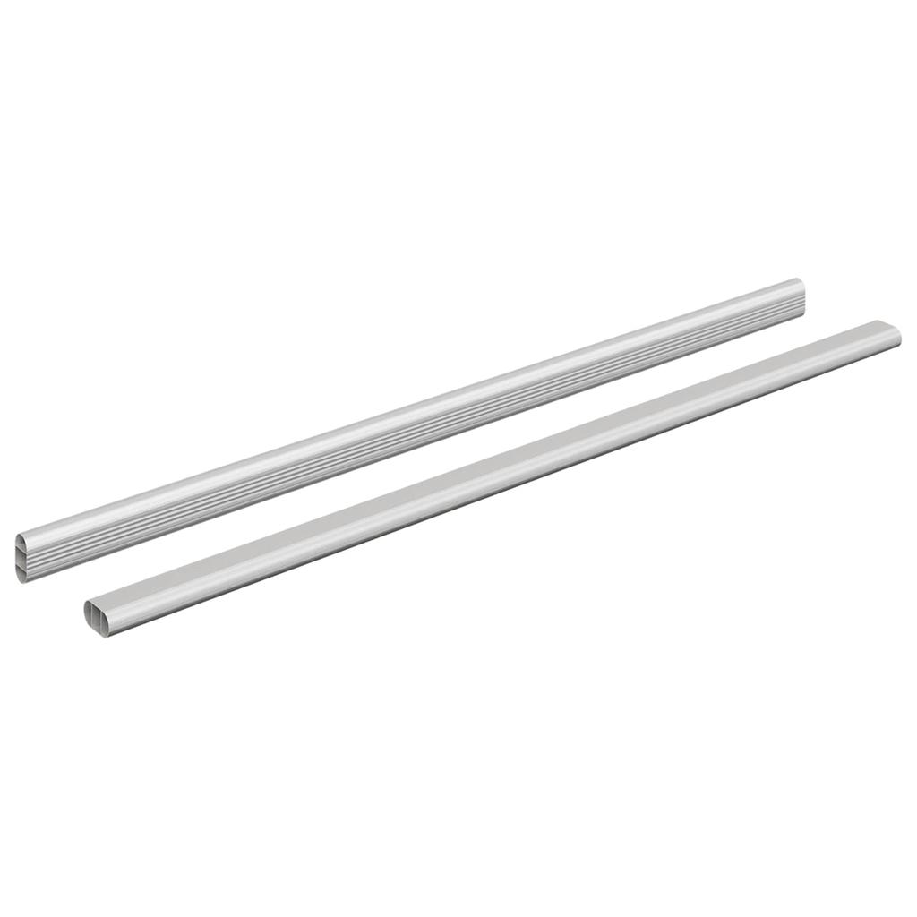Clothes Rod 2 pcs Silver 664 x 15 x 29 mm Aluminium Alloy