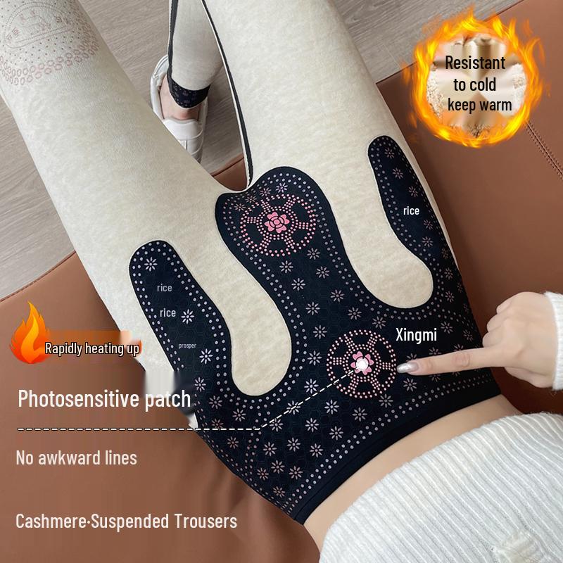

Women s Cashmere High-Waist Thermal Yoga Leggings - Extra Thick Warmth for Autumn/Winter M