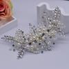 Beaded Patch Applique Rhinestone Headband Bridal Hair Accessories  Evening Dress Decoration