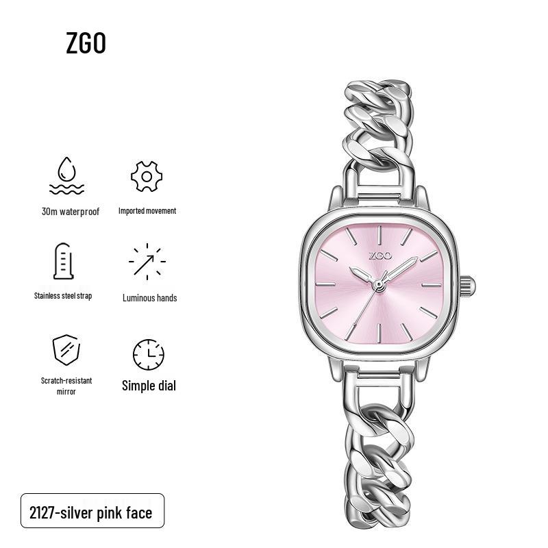 Zhenggang ZGO Damen Leichte Luxus Quadratische Uhr - Perlmutt Armbandstil