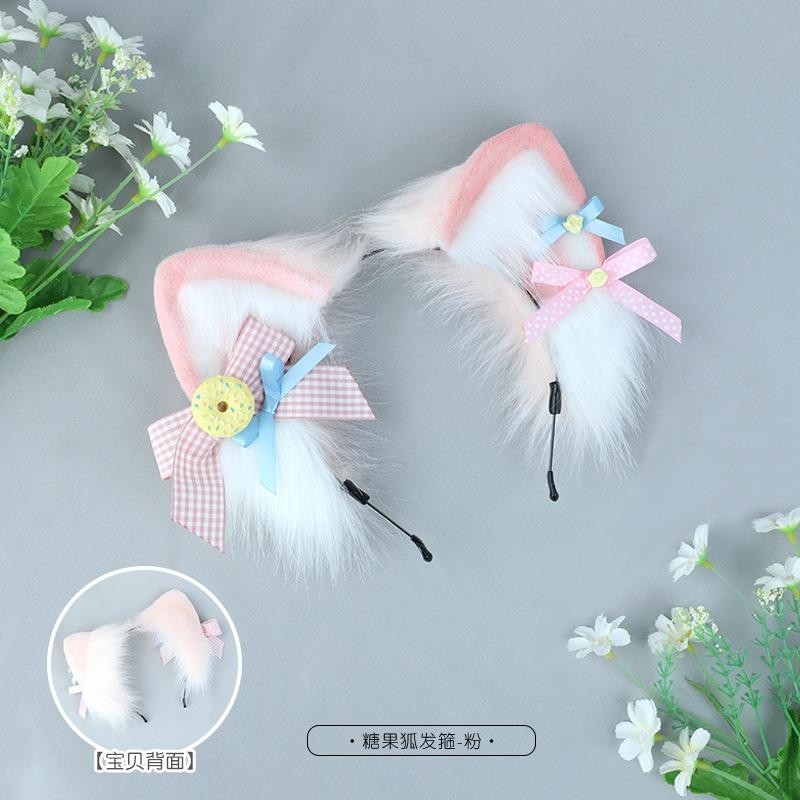 Simulation animal ear headband plush fashion accessories candy fox cosplay props cute headgear hair accessories