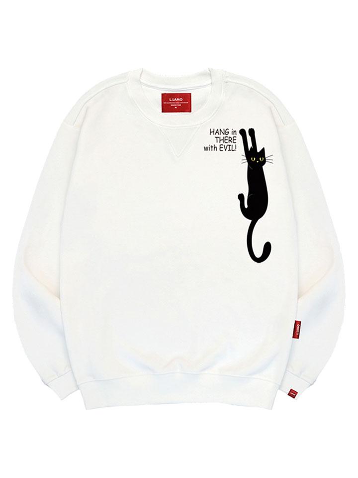 Ellamo Black Cat Sweatshirt Unisex Plus Size S~4Xl (Type A)