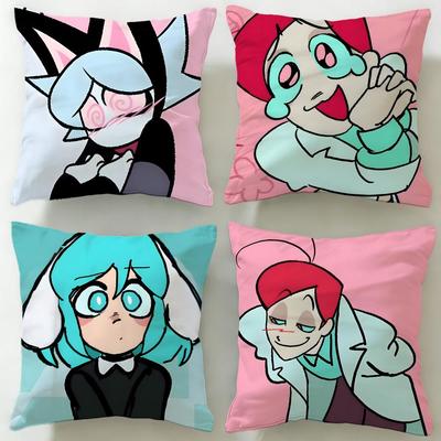 Popular Cartoon PSYCHO CUTIES Cushion Cover Soft & Easy-Wash Pillow Case – Versatile for Couch, Bed, Travel and Office