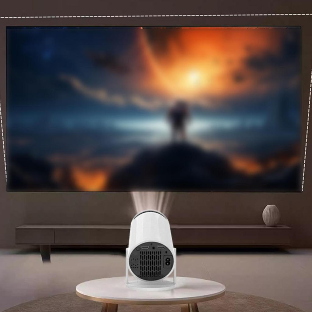 Mini Projecting Machine with Stand Auto Focus and 4K Support for Bedroom,