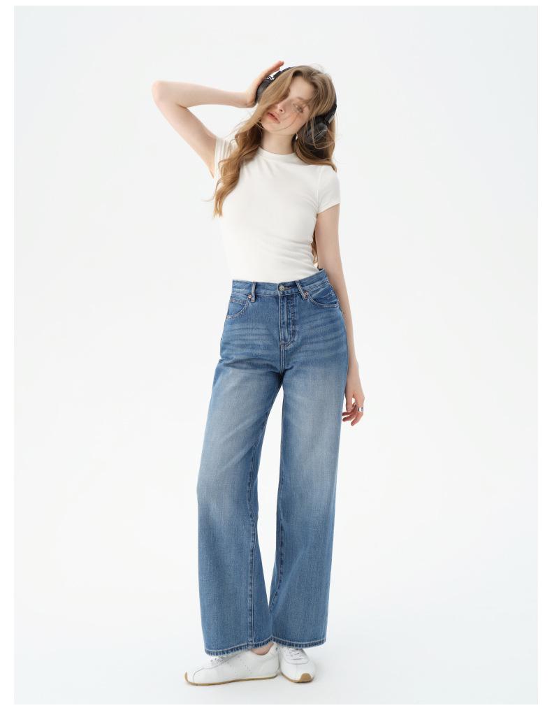 JOCORBEI Fließende Lyocell 2026 Damen High Waist Weites Bein Bodenlange Jeans