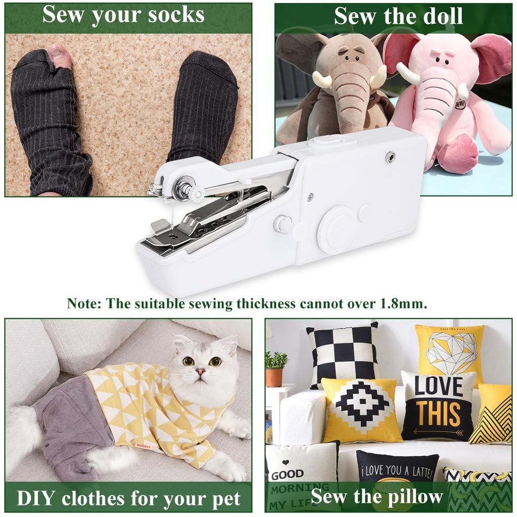 Portable Handheld Sewing Machines Kit Stitch Sew Needlework Cordless Clothes Fabrics Electric Sewing Machine with 27PCS Sewing