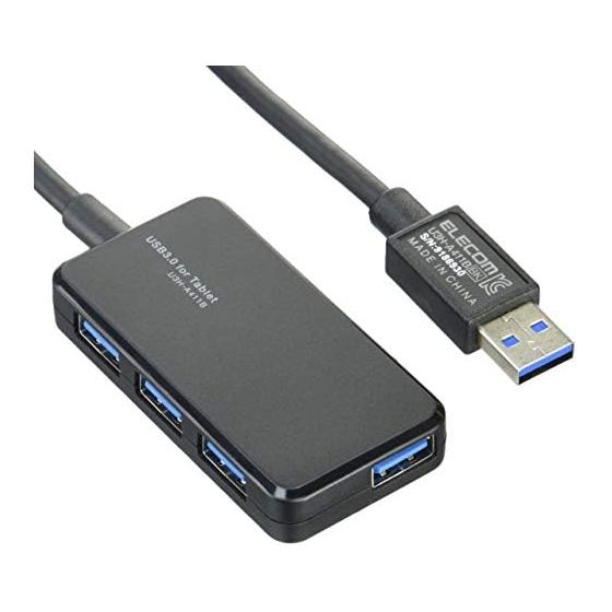 ELECOM USB3.0 концентратор 4 порта с питанием от шины для планшетов черный U3H-A411BBK