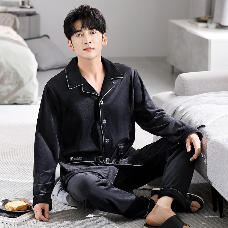 

Pajamas Men S Winter Coral Fleece Thickened Fleece Men S Autumn And Winter Island Fleece Large Size Winter Flannel Loungewear XL