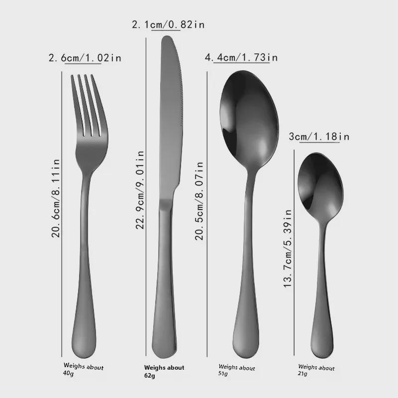24-Piece Titanium-Plated Stainless Steel Cutlery Set: Knife, Fork, Spoon In Flip-Top Box