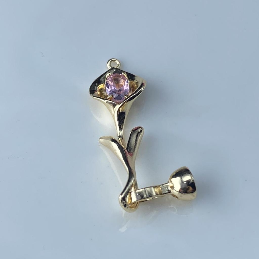 Zircon-Inlaid Horseshoe Flower Clasp for DIY Jewelry