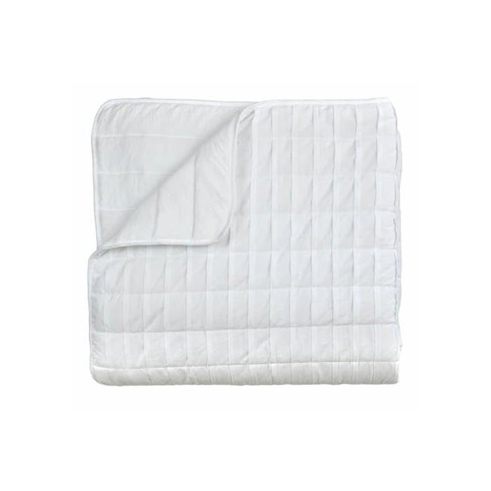 Reversible Bedspread - DONATELLA - White - Geometric - Polyester Microfiber - 105 Cm - Machine Wash