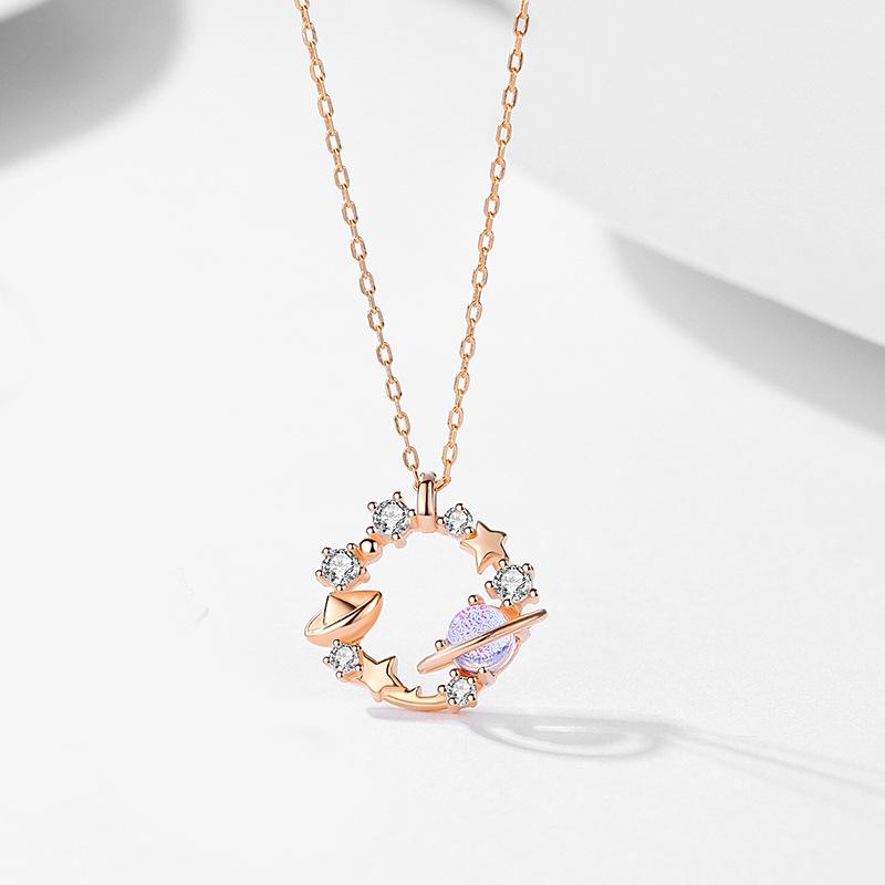 

Танциз S925 стерлингового серебра Роскошное индивидуальное ожерелье с подвеской женское классическое ожерелье прилива розового золота