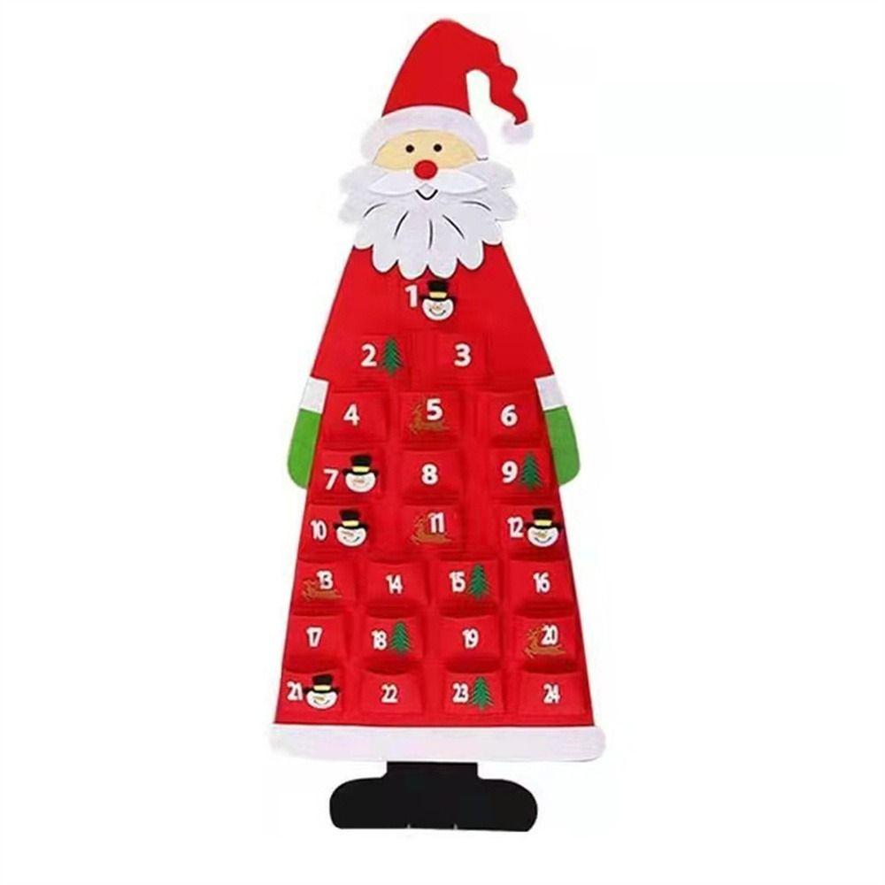 Odpočítávací kalendář Santa Clause Plstěný adventní kalendář DIY adventní kalendář Plstěný vánoční stromek