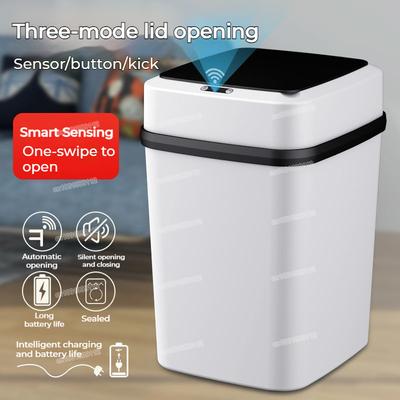 Lixeira Inteligente 13/15 Litros Cozinha Banheiro Lixeira Elétrica com Sensor Automático Balde de Lixo Inteligente com Tampa
