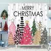Snowman Christmas Tree Shower Curtain Merry Christmas Gift Polyester Fabric Home Shower Curtain Bathroom Decoration with Hooks
