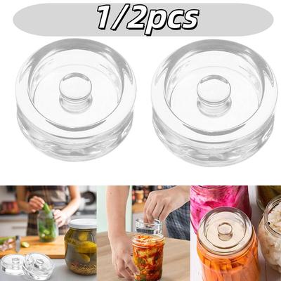 1/2 Stück Fermentierglasgewichte Weithalsgläser Deckel Küchenhelfer Versiegelter Aufbewahrungsbehälter Deckel Käse Fermentation