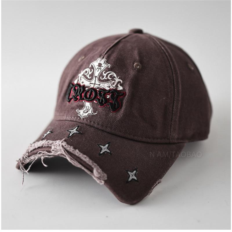 Fashion Hat Trendy New Broken Edge Soft Top Baseball Cap Men's and Women's Fashion Personality Versatile Niche Retro Cap