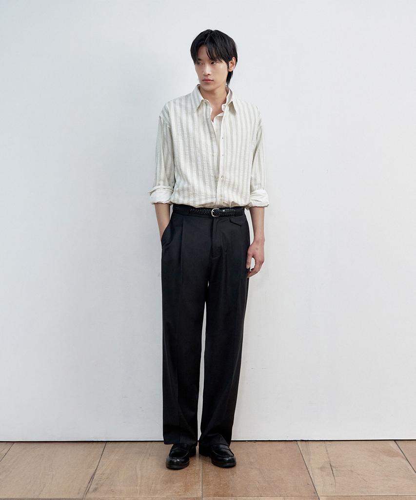 SIECLE Jacquard Striped Shirt (Green)