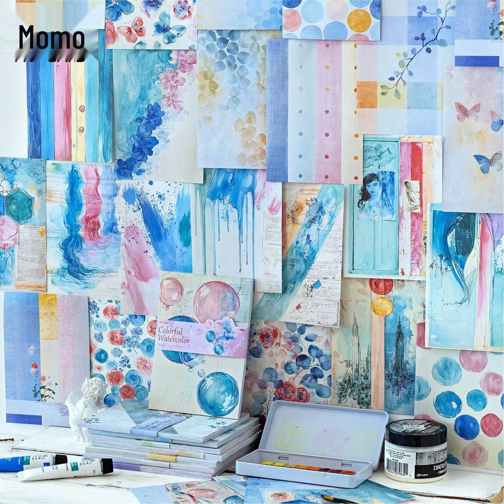 Mò Mò Retro Watercolor Blending Journal: Scenery & Collage Base Papers
