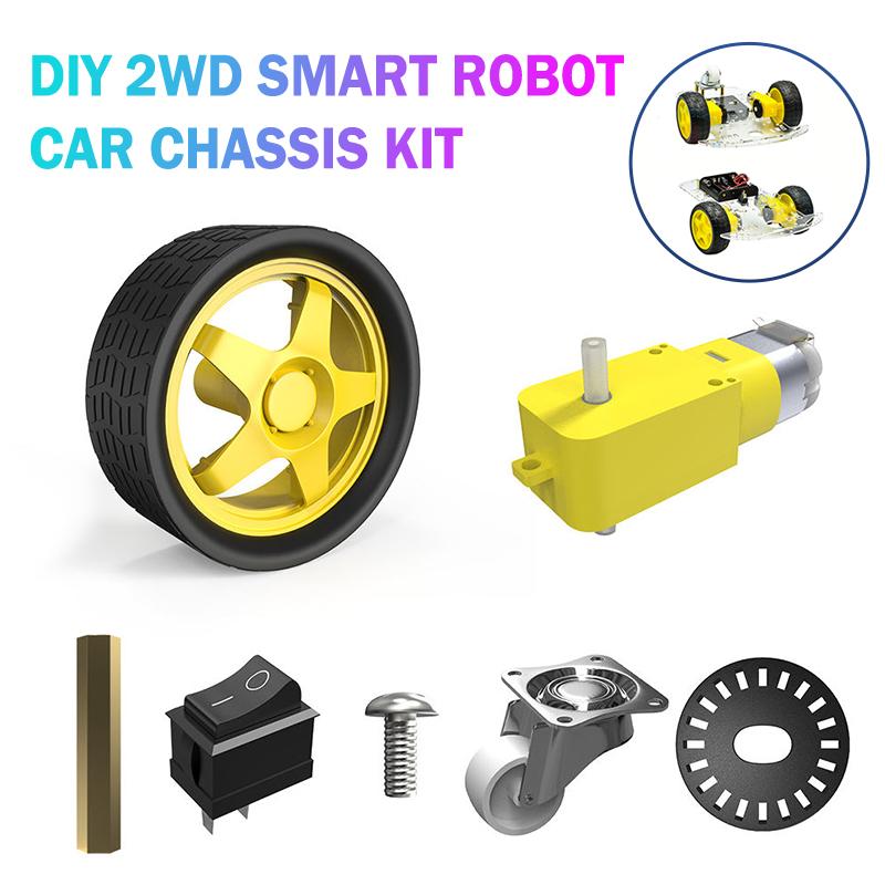 2WD Smart Robot Car Kit DIY Chassis Line Following Toy for Kids with Educational Electronic Components Low Cost Starter Set