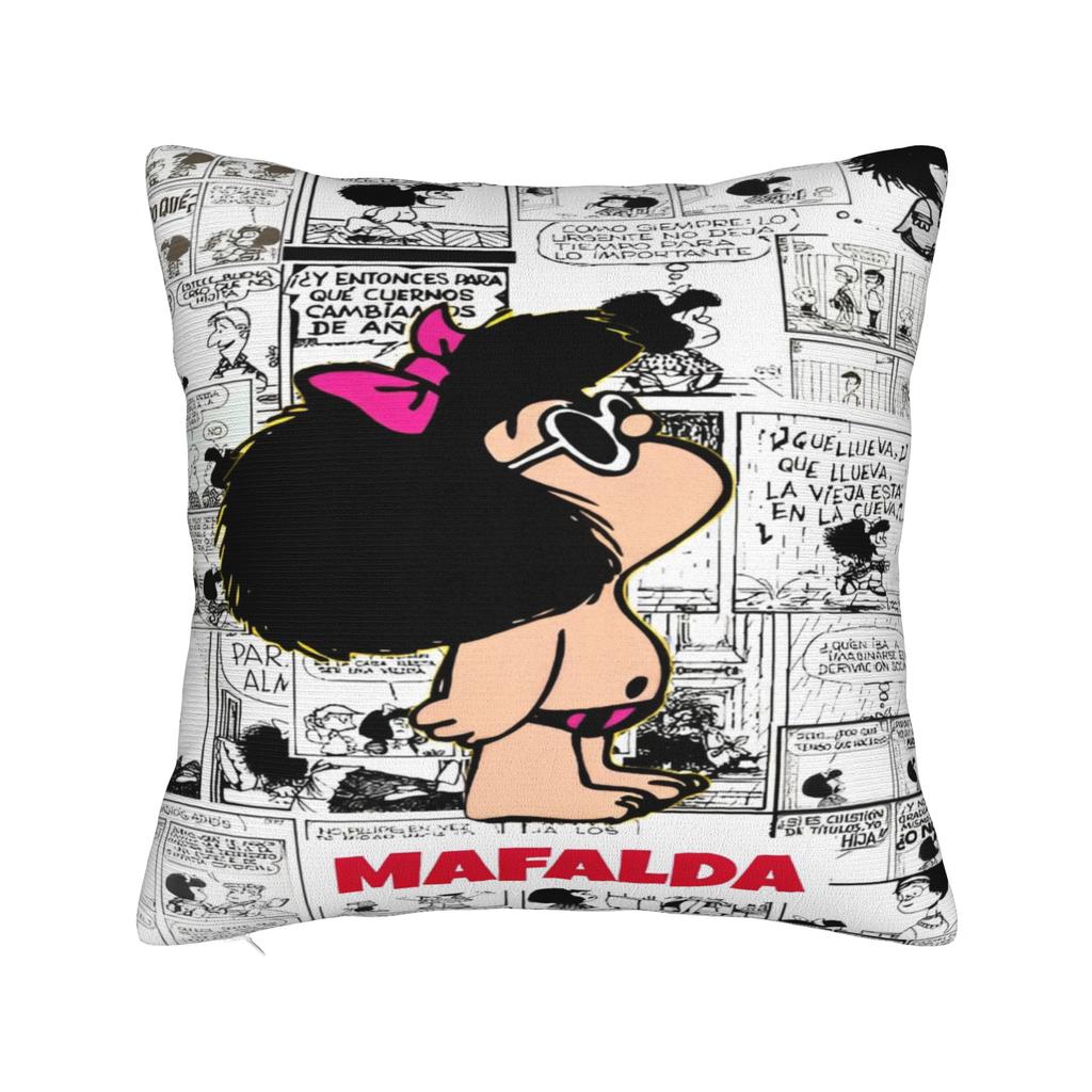 Mafaldaes manga anime cartoon Printed Pillowcases Cushion Cover Pillow Covers Warm Home Decor Zippered Multi Size