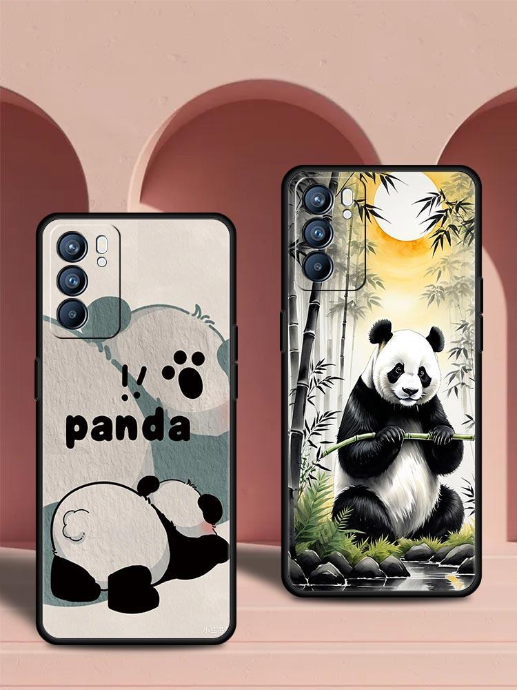 Baby Panda Phone Case For Oppo Reno 13 12 11 10 7 F Find X5 X6 A98 A80 A79 A78 A57 A54 A31 A17 Pro 5G Soft TPU Cover Fundas Bags
