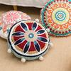 Moroccan Ethnic Round Cushion Cover Mandala Floral Embroidery Home Decor Living Room Throw Pillow Case Ball Indian Decorative
