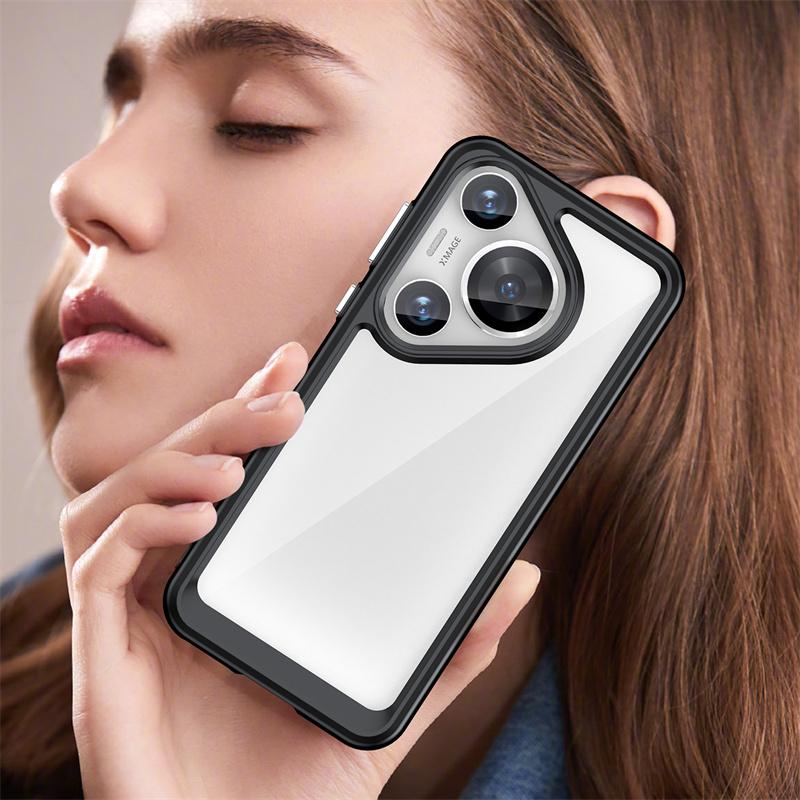 Transparent Colorful TPU Case for Huawei Pura 70 Pro P70 Ultra Protective Cover Clear Shockproof Full Protection Cover