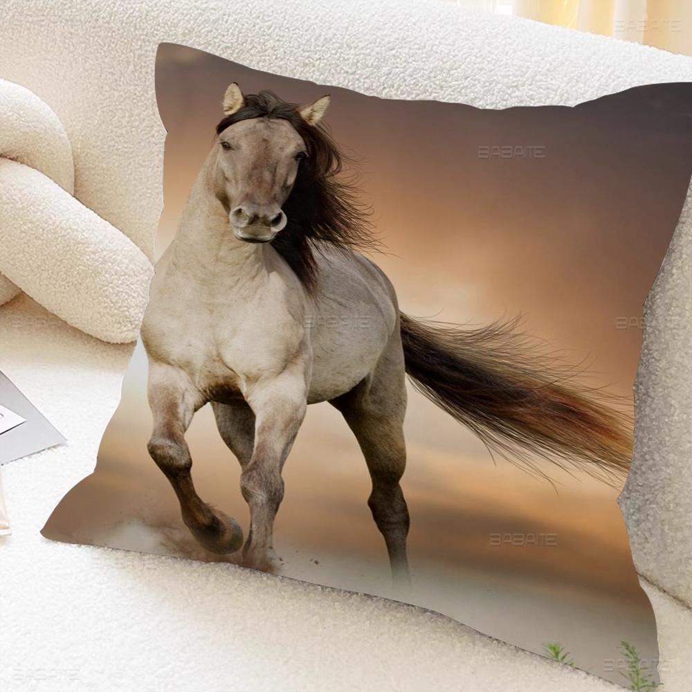 Beautiful Horse Personalized Picture Text Home Decorative Pillows Household Gifts 45x45cm