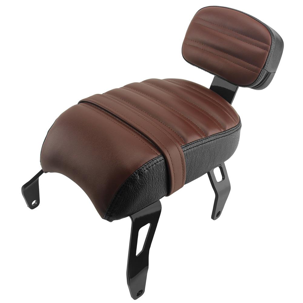 Passenger Seat Backrest Rear Passenger Seat with Backrest Kits Replacement for Indian Scout Bobber 2018‑2023 Motorcycle Parts коричневый