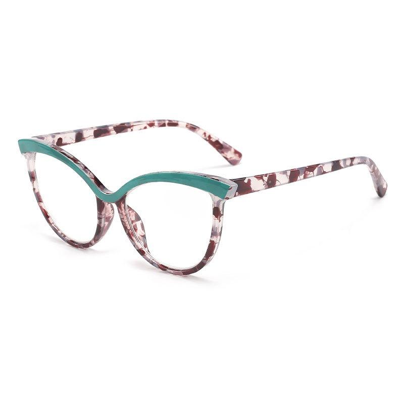 Fashion Large Frame Cat Eye High Definition Reading Glasses Men Women Transparent TR90 Frame Butterfly Leopard Frame Presbyopic Eyeglasses