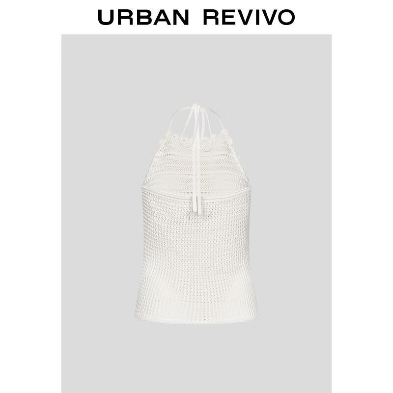 UR Women's Halterneck Tie-Up Textured Knit Cropped Top