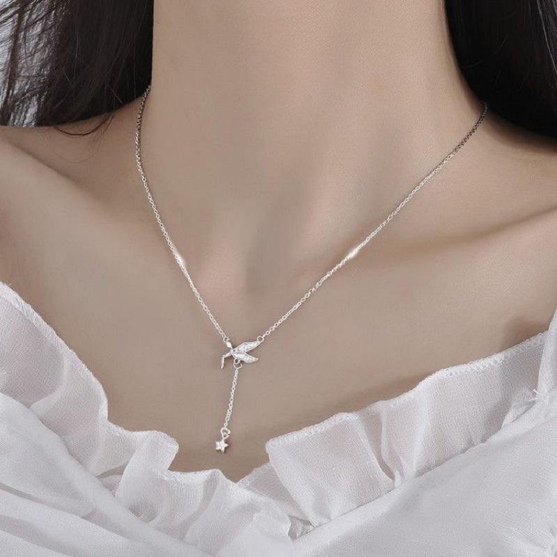 Angel Elf Star Tassel Pendant Necklace - Elegant Light Luxury Clavicle Chain