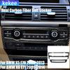 Real Carbon Fiber Car Accessories Center Climate Decorative Trim Cover Soft Sticker For BMW X5 E70 2008-2013 X6 E71 2009-2014