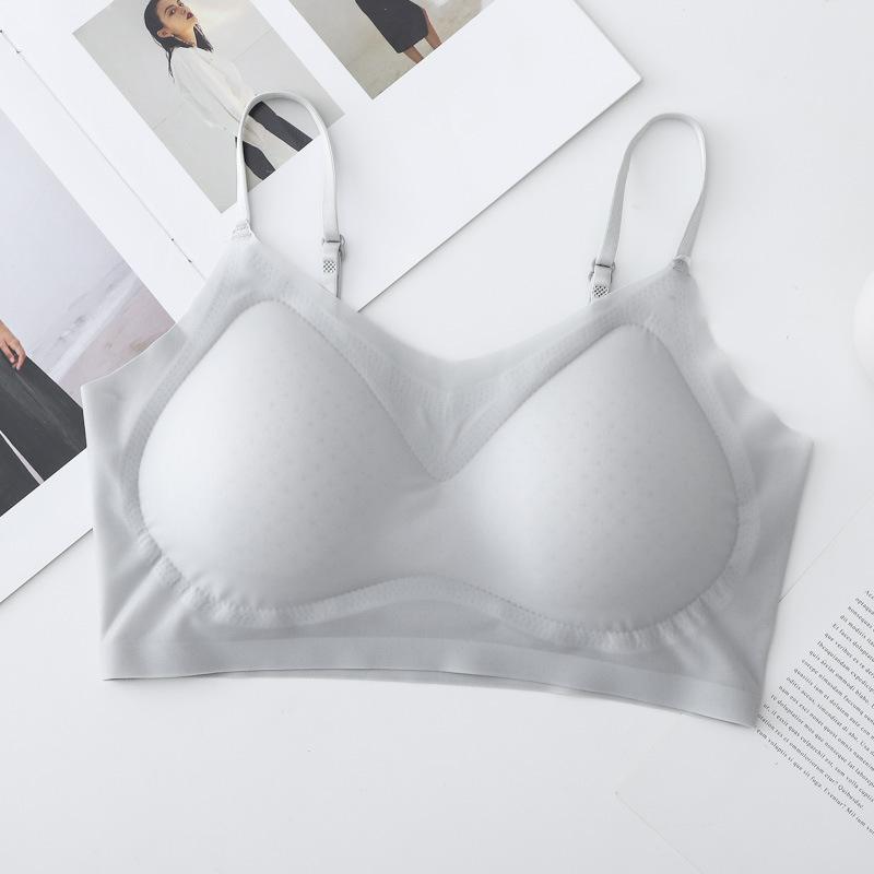 Ultra-thin one-piece fixed cup, no traces, no steel ring, gathered, breathable and cool suspender, beautiful back underwear, women's bra cover
