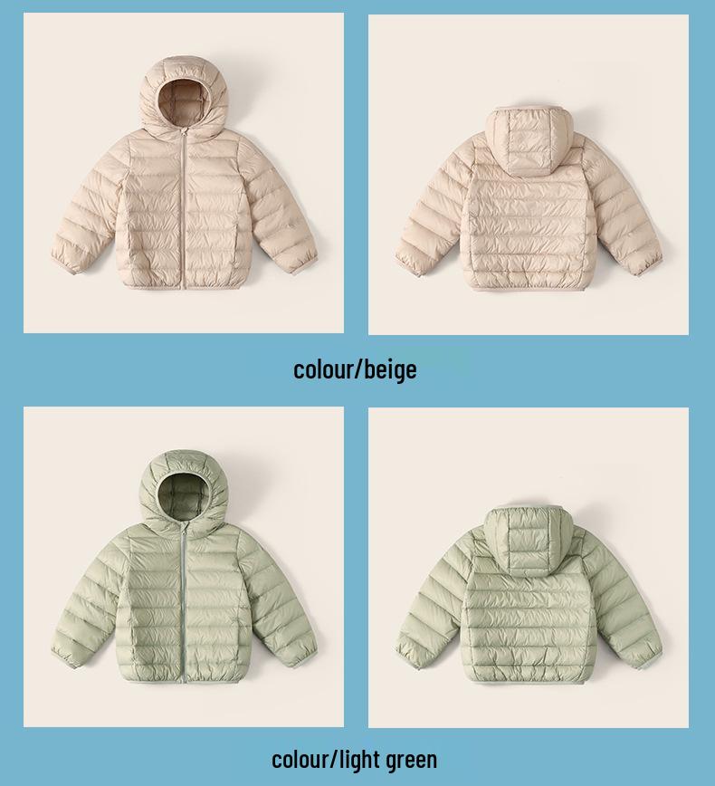 Kids' Winter Hooded Lightweight Down Jacket - Warm Outerwear for Boys & Girls