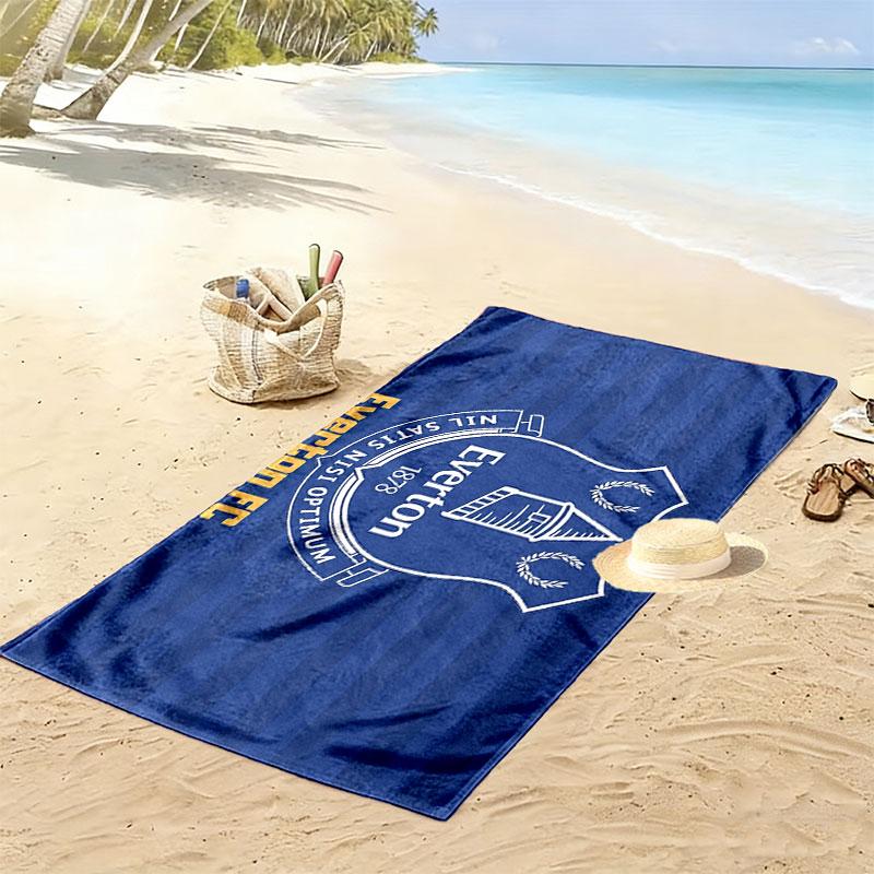 Ręcznik plażowy z nadrukiem Everton FC, Duży miękki szybkoschnący ręcznik na plażę, kemping, basen