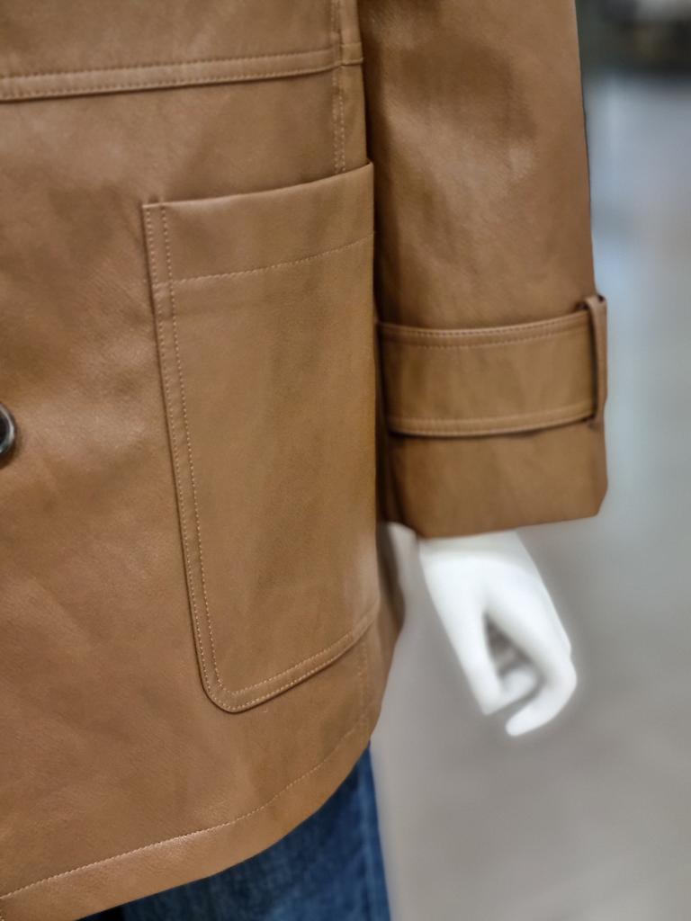 On&On Collar Neck Midi Leather Jacket NJL5WM903