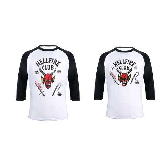 Tričko Hellfire Club Tříčtvrteční rukáv Svetr Streetwear Ženy Muži Estetická grafika Trička s potiskem Letní oblečení