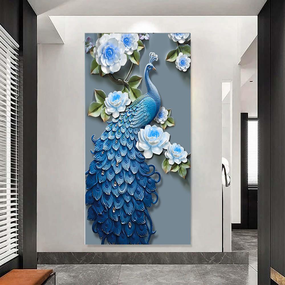 Beautiful Peacock Canvas Painting Posters and Prints Wall Art Pictures for Modern Living Room Cuadros Decor