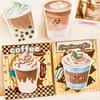24Pcs Office School Supplies Cute Milk Tea Coffee Cute Heart Pocket Decoration Note Student Can Tear Off Message Notes