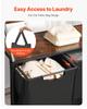 2 Tiers Laundry Sorter Tall Laundry Hamper with Wheels and Hooks 2 Section