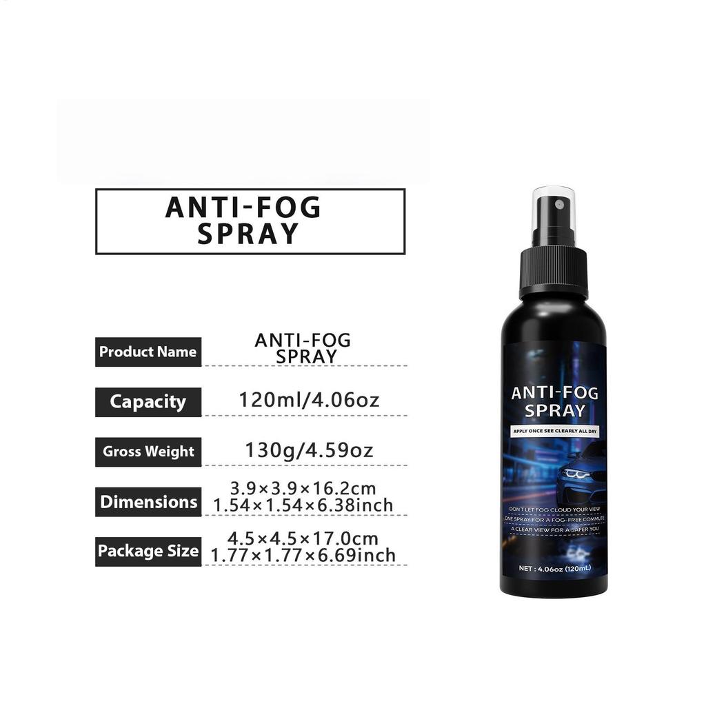 Anti Fog Spray For Car Window Waterproof Easy Application Car Glass Anti Fog Spray For Winter For Drivers Homeowners Men