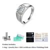 Fashion Real Moissanite Diamond Four Prong Ring Pure S925 Sterling Silver Frosted Ring for Man Fine Jewelry Wedding Gift
