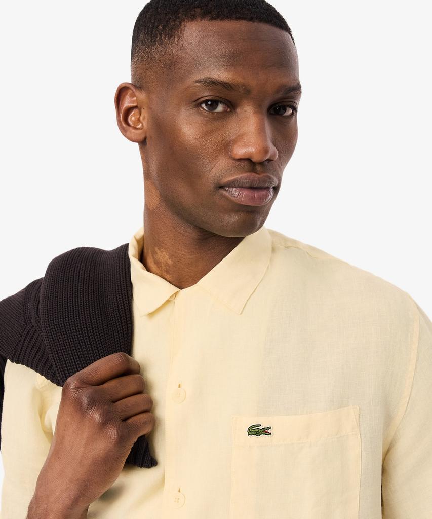LACOSTE Men'S Hawaiian Collar Linen Short Sleeve Shirt Ch2339-56G 056