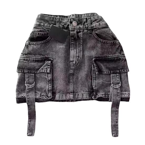 

Women Mini Skirt A-Line High Waist Solid Color Design Short Skirt with Liner Retro Gothic Style Skirt Daily Wear XXL